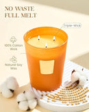 M&SENSE Sunset Mandarin Scented 35oz 150H Burn Time, 3-Wick Natural Aromatherapy Candle Highly Scented Long Lasting, Home Fragrance Housewarming Gifts New Home Gift Ideas by CozyNest Decor