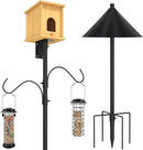 ERYTLLY Bird House Pole 80 Inch Bird Feeder Pole with Squirrel Baffle and 2 Hooks - Heavy Duty Bluebird Feeder Support Rod Stand Set for Outside, Yard, Garden by GreenHaven Gardens