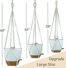 Set of 3 Hanging Planters for Indoor Plants with 10"/8"/7" Self-Watering Hanging Pots, Hanging Plant Pots with Drainage, 3 Different Size Macrame Plant Hangers with Hooks White Large by GreenHaven Gardens