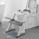 PandaEar Potty Training Seat with Step Stool Ladder, Toddler Toilet Seat for Kids Boys Girls, Comfortable Safe Potty Seat with Anti-Slip Pads Ladder & Bear Design -Grey by TinyTreasures Baby Boutique