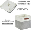 DECOMOMO Storage Cubes, 12x12 Storage Bins, Baskets for Shelves (Grey & White, Cube 12" - 4 Pack) by CozyNest Decor