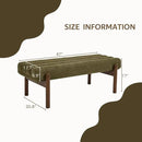 Green Upholstered Bench Modern End of Bed Bench Chenille Fabric Bedroom Bench for Entryway Living Room Vanity Makeup Room, 47" Long, Wooden Legs by CozyNest Decor