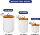 Ceramic Storage Jars, Modern Elegant Polished Airtight Gorgeous Storage Canisters with Wooden Lid Small Food Stroage Jar for Kitchen Spice Tea Vanilla Sugar Coffee Beans (3Pcs Suit White) by CozyNest Decor