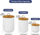 Ceramic Storage Jars, Modern Elegant Highly Polished Airtight Gorgeous Storage Canisters with Wooden Lid Small Food Stroage Jar for Kitchen Spice Tea Vanilla Sugar Coffee Beans (White medium) by CozyNest Decor