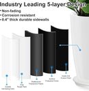 Tall Flower Pot Indoor - Outdoor Plant Pot - White Glossy Planter - Elegant Ceramics Imitation - 12" Diameter 21" Tall with Drainage Holes and Saucer by CozyNest Decor