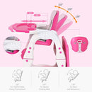 Costzon Baby High Chair, 3 in 1 Infant Table and Chair Set, Convertible Booster Seat with 3-Position Adjustable Feeding Tray, Adjustable Seat Back, 5-Point Harness (Pink) by TinyTreasures Baby Boutique