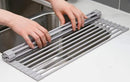 Surpahs Over Sink Foldable Multipurpose Roll-Up Dish Drying Rack, Silicone Wrapped Stainless Steel, Warm Gray, 20.5" x 13.1" by CozyNest Decor
