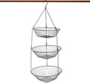 3-Tier Wire Fruit Hanging Basket 2 Packs,non-Punching Wall Hanging Storage,Kitchen Bathroom Organization Basket,Suitable for Bathroom,Kitchen,Closet,Garden,Black by CozyNest Decor