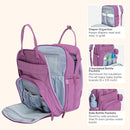 BabbleRoo Diaper Bag Backpack - Baby Essentials Travel Tote - Multi Function Waterproof Diaper Bag, Travel Essentials Baby Bag with Changing Pad, Stroller Straps & Pacifier Case - Unisex, Purple by TinyTreasures Baby Boutique