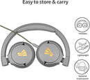 POGS Kids Wired Headphones | The Elephant 2 | Adjustable, Durable Headphones for Kids 3+ | Limited to 85 dB, Microphone | On-Ear | Music-Sharing Function Safe 3.5mm Audio Cable (3.2ft) (rGrey) by TinyTreasures Baby Boutique