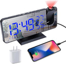 Projection Digital Alarm Clock for Bedrooms,Alarm Clock Radio on Ceiling, USB Charger Port, Temperature & Humidity Display, 7.3” Large Mirror LED Display,12/24H,Snooze,Dual Loud Clock- 4 Dimmer by TinyTreasures Baby Boutique