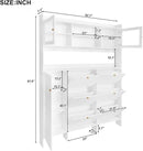 Ball & Cast Tipping Bucket 3-Tier Shoe Cabinet with 6 Flip Drawers and Storage Shelf,Entryway Hall Tree with Tempered Glass Doors and 4 Hooks,for Hallway,Mudroom,Living Room,White by CozyNest Decor