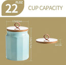 Canister Sets for Kitchen, Kitchen Canisters for Countertop with Airtight Wood Lid, Ceramic Food Storage Containers and Sugar Container for Coffee, Flour, Tea, Candy, Cookie, Spice by CozyNest Decor