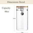 Glass Storage Jars Set Elegant Containers with Airtight Bamboo Lids, Perfect for Kitchen Organization - Flour, Rice, Pasta, Sugar, Coffee Beans, Accessories Included (Coffee Jar x 2) by CozyNest Decor