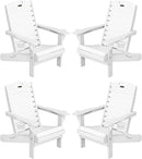 Adirondack Chairs Set of 4, Outdoor Fire Pit Chairs, HDPE All-Weather Adirondack Chairs with Cup Holder, Lawn Chair for Deck, Patio, Garden (White) by GreenHaven Gardens