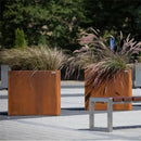 Corten Steel Planter Box Metal Outdoor Planter Large Square Cube Rustic Planter Pot Durable Antique Detached for Commercial Residential Tall Plant Patio Deck and Backyard 32 Inch by CozyNest Decor