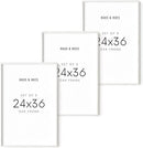 HAUS AND HUES White Poster Frames 24 X 36 Inches - Set of 3 Large Picture 24x36, Frame Sets for Wall Collage 24x36 Wood, Gallery 24x36 (White Oak Frame) 24x36 in by CozyNest Decor