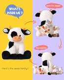 5 Pieces Cow Stuffed Animals for Boys Girls, 1 Mommy Cow with 4 Babies Soft Plush Toy Set Gifts for Kids Children 3 4 5 6 7 8 9 Years, Christmas, Birthday, Party Decorations by TinyTreasures Baby Boutique