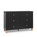 Storkcraft California 6-Drawer Double Dresser (Black with Driftwood) - GREENGUARD Gold Certified, Interlocking Drawer System, Dresser Drawer Organizer for Kids Bedroom by TinyTreasures Baby Boutique