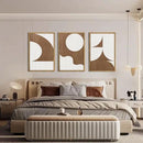 Large Abstract Brown and Beige Wall Art Set Modern Geometric Wood Grain Wall Decor Minimalist Neutral Mid Century Artwork Bohemian Art Decor for Living Room Bedroom Office-16x24Inch x3 by CozyNest Decor