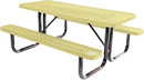 Coated Outdoor Furniture Heavy-Duty Portable Outdoor Picnic Table, Thermoplastic Coated Expanded Metal Commercial-Grade Patio Dining Furniture Made in America (6ft Rectangular, Textured Sandstone) by GreenHaven Gardens