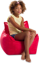 Posh Creations Bean Bag Chair Structured Comfy Seat Use for Gaming, Reading and Watching TV, Newport, Red by TinyTreasures Baby Boutique