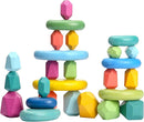 OESSUF Stacking Rocks 26Pcs Stacking Blocks Balancing Stones Wooden Building Toys Wood Stone Stacking Game for Toddler Sorting Preschool Educational Montessori Stacking Rocks for Kids by TinyTreasures Baby Boutique