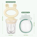 Haakaa Baby Fruit Food Feeder & Mini Freezer Nibble Tray Combo, Breastmilk Popsicle Molds for Baby Cooling Relief, BPA Free Silicone Feeder for Safe Infant Self Feeding, 4 Month+ (Oat) by TinyTreasures Baby Boutique