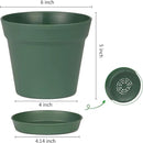 Homenote Plant Pots,15 Pack 6 inch Flower Pots with Multiple Drainage Holes and Saucers,Plastic Planters for All Home Garden Flowers Succulents(Green) by GreenHaven Gardens