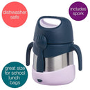 b.box Insulated Food Jar with Spork for Toddlers | Easy Open Container | Stainless Steel, 5hrs + of perfect temperatures | Dishwasher safe, BPA Free (Indigo Rose, 11 oz) by TinyTreasures Baby Boutique