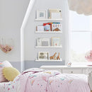 Forbena 24 Inch White Floating Shelves for Wall Set of 4, Wood Nursery Book Shelves for Kids Bedroom, Long Picture Ledge Shelf with Lip for Living Room Bathroom Office and Baby Wall Bookshelf by TinyTreasures Baby Boutique