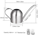 IMEEA Small Watering Can for Indoor Plants Stainless Steel Bonsai Watering can Mini Metal (15oz/450ml) by GreenHaven Gardens