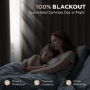 Joydeco 90 Inch Blackout Curtains for Bedroom, Thermal Insulated Black Out Curtains 2 Panels Set, Room Darkening Drapes for Living Room Window Rod Pocket Back Tab (W52 x L90 Inch, Light Beige) by TinyTreasures Baby Boutique
