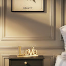 Gold Love Sign Statue - Personalized Home Decor, Bird Sculpture for Living Room, Bedroom, Desktop & Cabinets by CozyNest Decor
