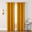 ChrisDowa Grommet Room Darkening Curtains for Bedroom and Living Room - 2 Panels Set Thermal Insulated Blackout Curtains (Mustard Yellow, 42W x 84L) by CozyNest Decor