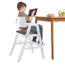 Solid Wood high Chairs for Toddlers,High Chair Grows with Kid for Dining, Study Chair for Children, White by TinyTreasures Baby Boutique