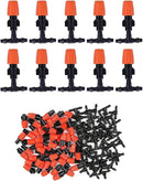 80PCS 1/4" Inch Adjustable Irrigation Microspray Emitter Three Way Atomizing Nozzle with Tee Connector Drip Irrigation Accessory for Garden Lawn Flower Bed Irrigation System Watering by GreenHaven Gardens
