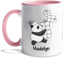 Customized Name Panda Bear Accent Coffee Cup, Personalized Panda Bear Ceramic Teacup Gift For Animal Lover Kids Child on Birthday Christmas, Cute Bears Travel Coffee Mug 11 Oz 15 Oz, Animal White Mug by TinyTreasures Baby Boutique