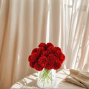 Kimura's Cabin 20pcs Fake Mums Flowers Artificial Silk Chrysanthemum Hydrangeas Ball for Wedding Arrangements Home Kitchen Party Table Centerpieces DIY Bouquets (Red) by CozyNest Decor