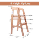 YOLEO High Chair Wooden for Toddlers Junior Childs, Sturdy Durable Dining Feeding Chair with Steps Grows with Child, Max 60kg (Natural Color) by TinyTreasures Baby Boutique