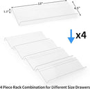 MIUKAA Clear Acrylic Spice Drawer Organizer, 4 Tier Seasoning Jars Drawers Insert, Kitchen Spice Rack Tray for Drawer/Countertop (Jars not included) by CozyNest Decor