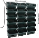 18 Pots Self-Watering Vertical Wall Planter, 39.4”L x 39.4”H Stackable Plastic Wall-Mounted Plant Grow Pots, Wall Hang Garden Planter Outdoor Indoor for Herbs Flowers Strawberries (Green) by CozyNest Decor