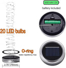 Solar Mason Jar Lights [Updated], 8 Pack 20 LED Waterproof Fairy Firefly Jar Lids String Lights with Hangers(NO JARS), Patio Yard Garden Wedding Decoration - Warm White by GreenHaven Gardens