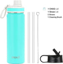 DRINCO Stainless Steel Water Bottle Spout Lid Vacuum Insulated Double Wall Water Bottle Wide Mouth (40oz 32oz 22oz 18oz 14oz) Leak Proof Keep Cold Sport Camping Hiking (22 oz, 22oz Teal) by CozyNest Decor