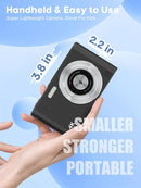 Digital Camera, 44MP Full HD 1080P Point and Shoot Camera with 64GB Card, Anti Shake 16X Zoom Compact Volg Cameras, Portable Small Camara Gift for Kids, Ages Teen Girl Boy - Black by TinyTreasures Baby Boutique