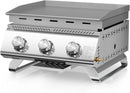 R.W.FLAME 3-Burner Tabletop Propane Gas Grill Stainless Steel Portable Outdoor Griddle,24,000 BTU Compact Flat Top Camping BBQ Grill,347 Sq. In. Cooking Area by GreenHaven Gardens