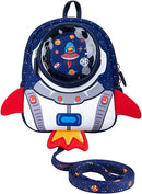 JiePai Rocket Toddler Kids Backpack with Harness Leash for Boys Girls Age 1-3 by TinyTreasures Baby Boutique