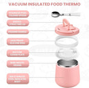 Soup Thermo for Hot Food 20oz Lunch Containers with Buckle Lid Wide Mouth Hot Food Jar Vacuum Insulated Stainless Steel Bento Box Leakproof with Spoon(Pink) by TinyTreasures Baby Boutique