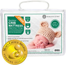 Crib Mattress Protector Pad 2 Pack - Ultra-Soft Waterproof Breathable Premium Bamboo Rayon - Noiseless Fitted Dryer Safe Cover for Crib. High Absorbency Oeko-TEX Certified MARGAUX & MAY by TinyTreasures Baby Boutique