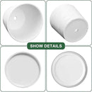 6.7 + 5.5 Inch Plant Pot, Ceramic Planter with Drainage and Saucer，Ceramic Pots for Plants, Indoor Plant pots，Succulent Orchid Flower Pot(Pure White) by GreenHaven Gardens